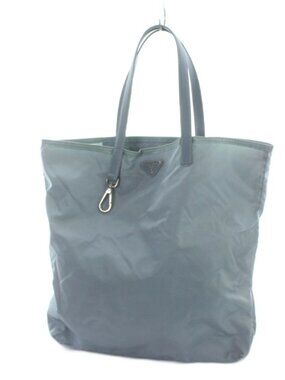 Prada Tote Hand Nylon Logo Blue